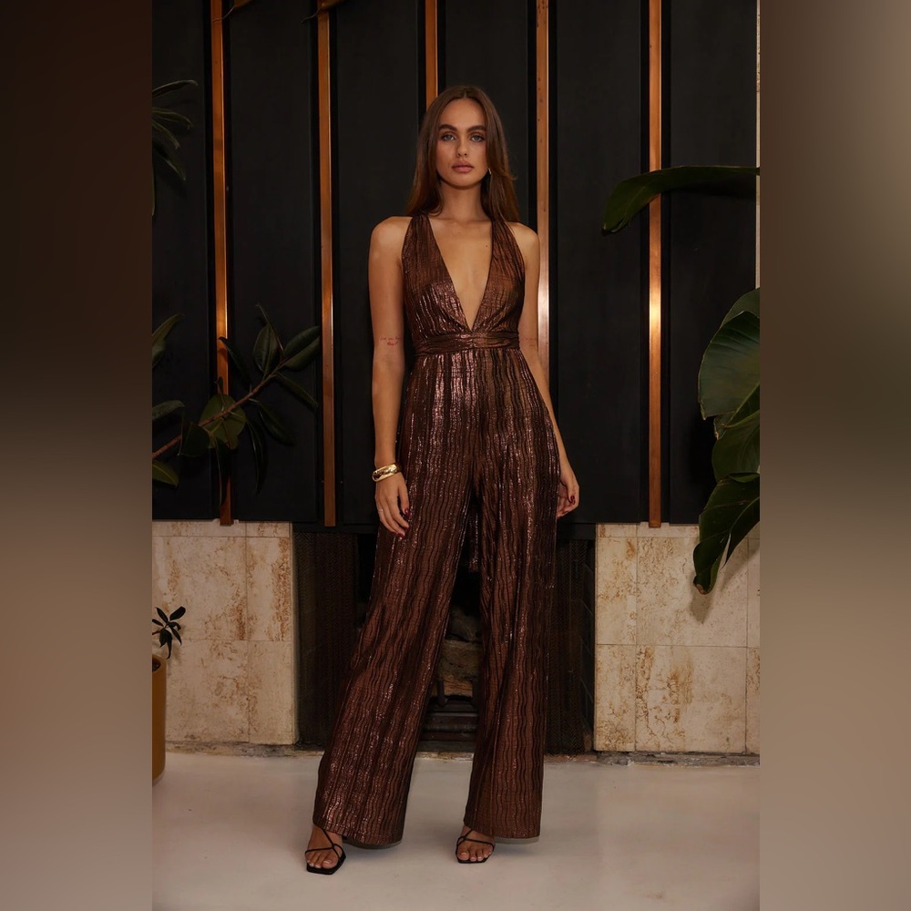 NWT Camilla Pleated Bronze Jumpsuit